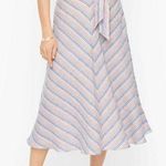 Talbots  LINEN BLEND STRIPE SKIRT NEW size 14 petite Photo 0