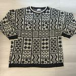 Vintage Garland Wool Blend Sweater Women's Medium Black Cream Geometric Knit Photo 0