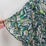 Covington Vintage Y2K  Green Retro Printed Button Front Crinkle Blouse Size XL Photo 3