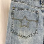 Bailey Ray Size 8 Button Fly Distressed Light Wash Jeans Straight Leg 90's Stars Blue Photo 3
