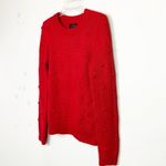 Lucky Brand 𝅺 red pom-pom crewneck sweater Photo 10