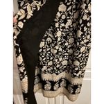 Talbots ‎ Size 16 Black Floral Print 100% Silk Midi Skirt Elegant Photo 1