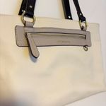 Liz Claiborne  Jess Shopper Faux Leather Tote Bag Purse Cream Black Handles Photo 1