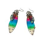 Fairy wings glittery‎ dangling earrings multicolored Pink Photo 1