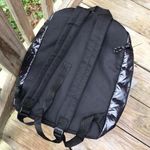 SHINY REFLECTIVE VINAL LIKE RACING CHECKERED FLAG EMBROIDERED BACKPACK Black Photo 2