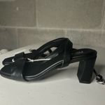 Nordstrom  Rack Sandals Size 8 Black Strappy Faux Leather Photo 3