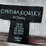 Cynthia Rowley Paisley Hoodie Pullover Sweater Grey White 2X Photo 8