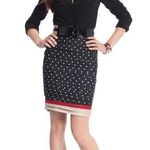 White House | Black Market WHBM Polka Dot Tiered Straight Pencil Skirt Photo 0
