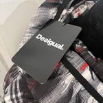 Desigual Womens Jacket Size 6 Black Sigrun 36 Padded Tartan Lettering Coat NWT Photo 12