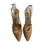 Larry Stuart Collection Elegant Gold Slingback Heels Luxury Size 8.5 Holiday Photo 4