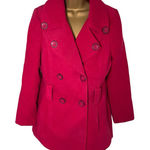 Y2K Jou Jou Double Breasted Peacoat Wool Blend Magenta L Juniors Pink Size undefined Photo 0
