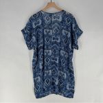 Cover 2 Cover Size S Relaxed Fit Sheer Chiffon Paisley Print V Neck Dolman Tunic Blue Photo 7