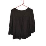 Preswick & Moore  Rayon Size Large L Dark Green Flowy Button Blouse Whimsy Goth Photo 1