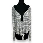 Bella Dahl  Linen Blend Light Weight Striped Long‎ Sleeve Front Tie Womens Med Photo 1