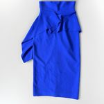 $1165 Roland Mouret Aldingham AsymmetricCrepe Peplum Blue Dress NET Photo 7