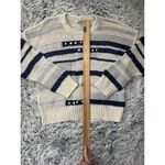 Madewell  Size Large Grandover Bobble Sweater White Blue Striped Cozy Granny core Photo 4