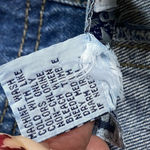 Vintage Haiks Women Large Pockets Pocket Apple Crayon Country Denim Blue Jumper Photo 8