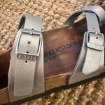 Birkenstock  Unisex Mayari Silver Slip On Slide Sandal Size 40 Mens 7.5 Womens 10 Photo 4