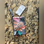 Vera Bradley ‎ Keychain Wallet Gray With Multicolor Floral Print NWT Photo 1