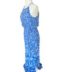 Skies Are Blue Maxi Sundress Womens Size M 56"L Blouson Flowy Coastal Travel NEW Photo 2