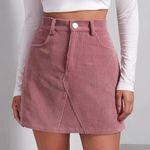 SheIn Pink Corduroy Skirt Photo 0