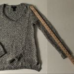 White House | Black Market WHBM XS Marled Metallic Grey V Neck Sweater Cotton Blend Photo 4