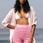 Seafolly New | x Anthropologie Carnaby Fuchsia Rose Pink Knit Shorts | XL Photo 0