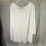 Adrienne Vittadini White Linen Dolman Sleeve Top Blouse Plus Size 2X Coastal Photo 5