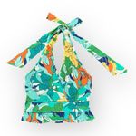 Band of Gypsies NWT Vera Green Floral Halter Crop Top Boho Blouse XS Photo 1