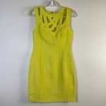 Adam Lippes Yellow Cutout Neck Silk Lined Sleeveless Sheath Cocktail Dress 2 Photo 1