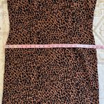 Vintage 90’s animal print sleeveless sheath dress career chic retro Brown Size 14 Photo 3