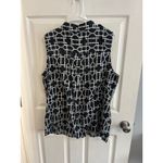 Jaclyn Smith  Sleeveless Button Up Shirt Size 2X Black/White Photo 2
