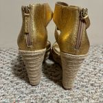 Botkier  Gold Julian Leather Espadrille Wedge Sandals- Size 10 Photo 7