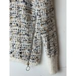 Bobeau Sweater‎ Women XS Ivory Black Tweed Knit Side Zip Crew Neck Pullover NWT Photo 7