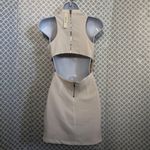 San Joy 🌞  white ivory keyhole stretchy‎ dress Photo 3