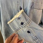 Sandrine Rose free people long‎ sleeve denim button down tunic/shirt/shacket Blue Photo 2