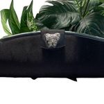 Tova Bourgnine Beverly Hills Black Satin Clutch Evening Purse Bag Photo 0