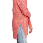 Free People  Hot Tropics Paloma Combo Knit Sweater Pink Orange Stripe Coral Photo 8