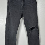 Levi's  Womens Size 28 Wedgie Straight Jeans Distressed Gray Black Wash Button Fly Photo 0