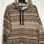 Ralph Lauren Lauren  Active Medium Tribal Print‎ Brown Fleece Hoodie LRL Photo 0