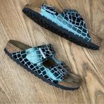 Birkenstock  Arizona Birko-Flor Croc Embossed Slides Sandals Jade Gleam Women 7 Photo 8
