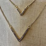 Victoria's Secret Victoria Secret double V rhinestone pendant necklace Photo 1