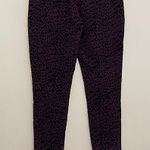 Susan Graver Weekend Flocked Cotton Spandex Leggings Purple Leopard Cheetah M Photo 11