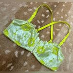 Savage X Fenty Perfect Poppies Lace Bralette in Seashell Blue women’s size large Yellow Photo 3