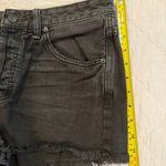 Free People High Rise Black Denim Jean Short Shorts 27 Raw Edge Frayed Cutoff Photo 7