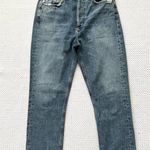 AGOLDE Riley High Rise Straight Crop Denim Jeans Button Fly In Frequency 27 Photo 2