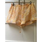 Tularosa  Shorts S Orange Floral Paisley Boho Cotton Funky Boho Summer Beach Swim Photo 4