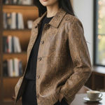 VINTAGE Birch Hill Womens XL Tan Brown Wester Boho Fall Jacket Blazer Paisley Black Photo 1