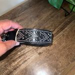 Studded Belt Women's S/M Black Silver Rhinestone Western Fashion‎ Buckle Photo 2