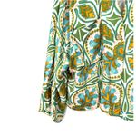 Haute Hippie  M long sleeve top paisley Satin Cropped Button Up Down Blouse Photo 1